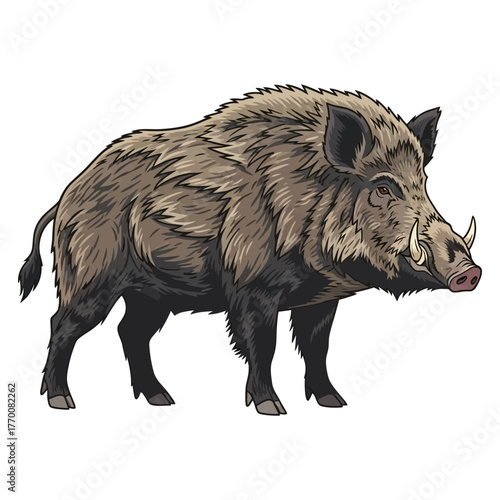 wild boar hunting illustration logo vector image t shirt