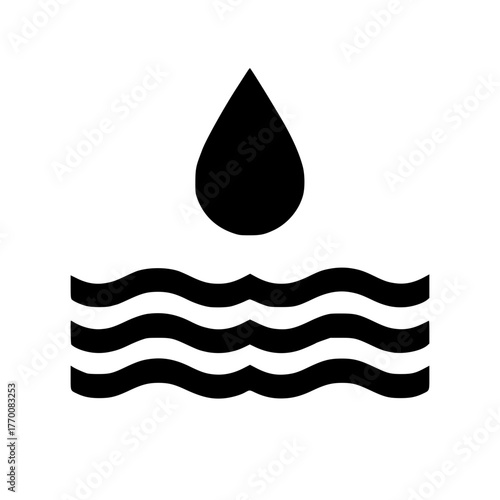 Water Drop Icon, Wave Symbol