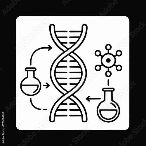 DNA structure and chemical elements in scientific diagram  