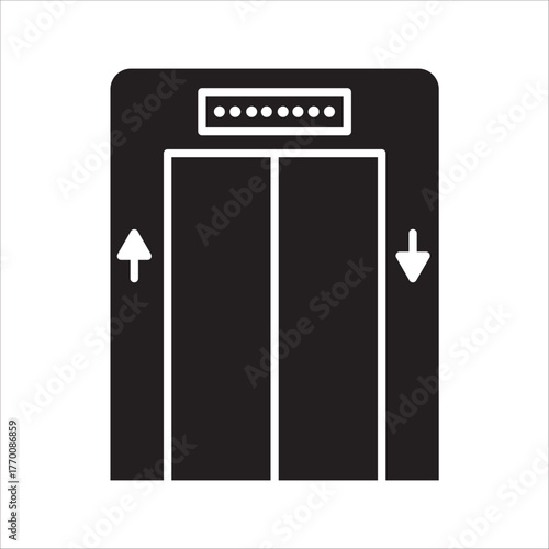 elevator icon , lift line symbol vector illustration on white background