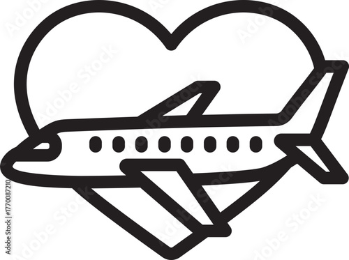 Honeymoon Travel Line Icon