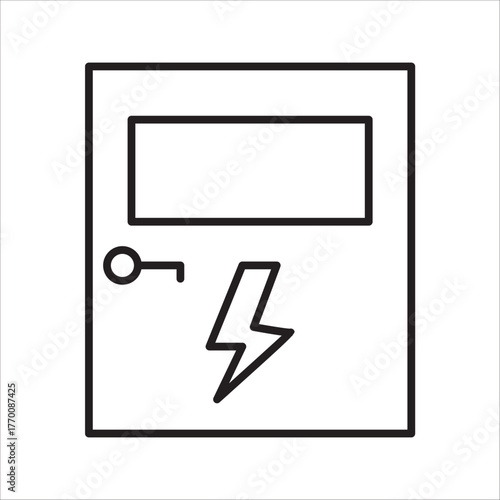 electric panel box vector. Electric distribution icon. editable on white background