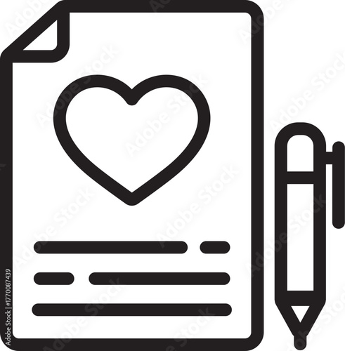 Wedding Document Line Icon