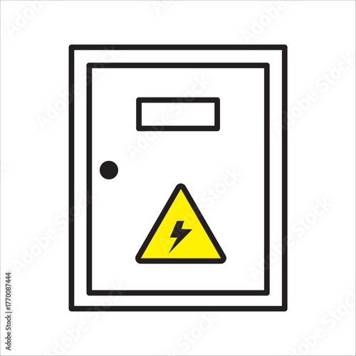 electric panel box vector. Electric distribution icon. editable on white background