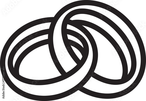 Wedding Rings Intertwined Line Icon