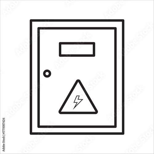 electric panel box vector. Electric distribution icon. editable on white background