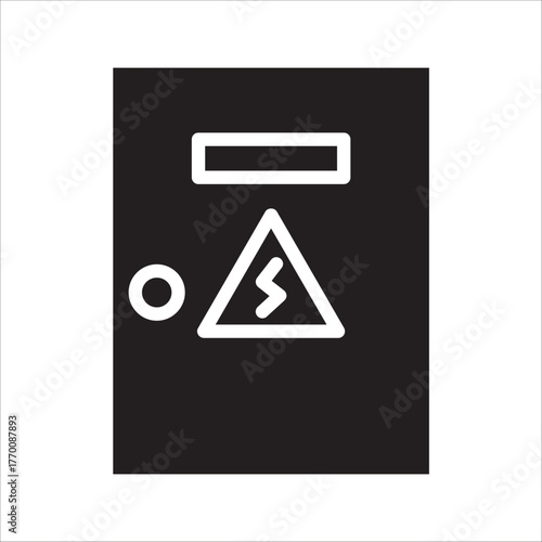 electric panel box vector. Electric distribution icon. editable on white background
