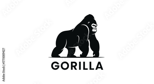 Powerful gorilla logo for sport or business team