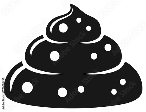 Stylized Poop Icon with Swirl Top and White Spots