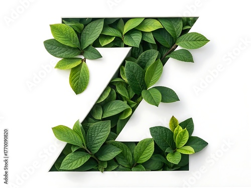 Letter Z Nature Green Leaves