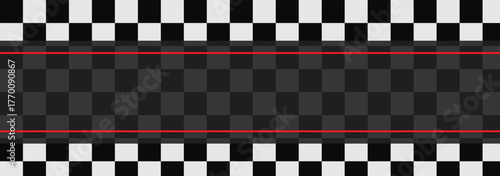 Checkered rectangular frame. Checkered chessboard, racing stripe speed, Racing flag finish line. dynamic lines, competition, automotive graphics. Rally checkerboard pattern. Finish racing frame. 