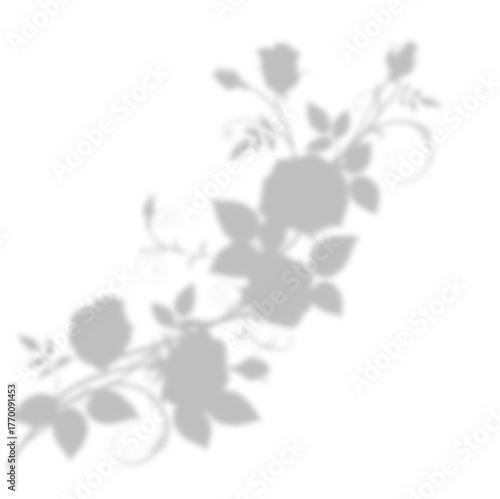 Vertical Climbing Rose Branch Shadow Overlay
