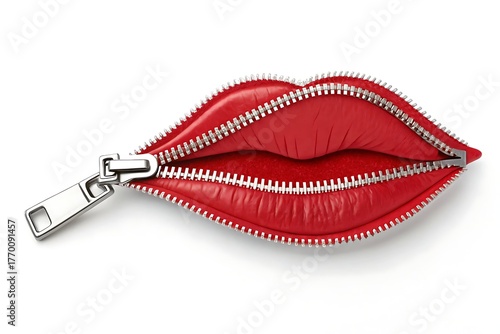 zipper in shape of lip