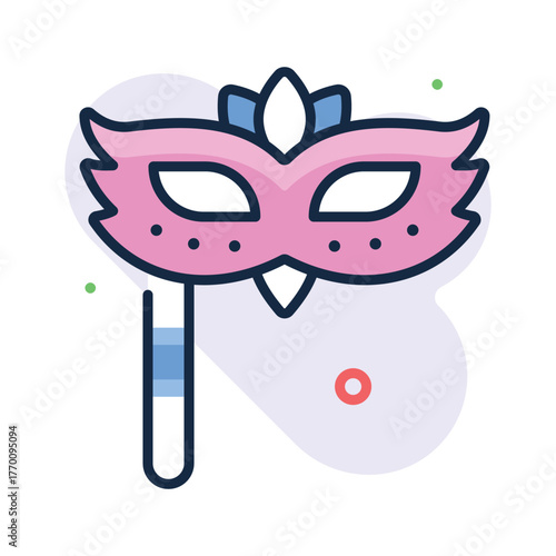 An editable icon of Party mask in trendy style, A beautiful party prop masquerade