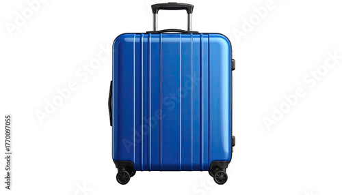 Wallpaper Mural Bright blue suitcase stands upright on black background Torontodigital.ca