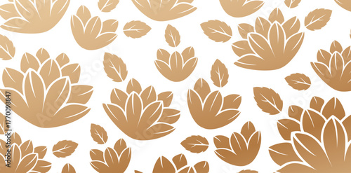Flower head leaf gold pattern