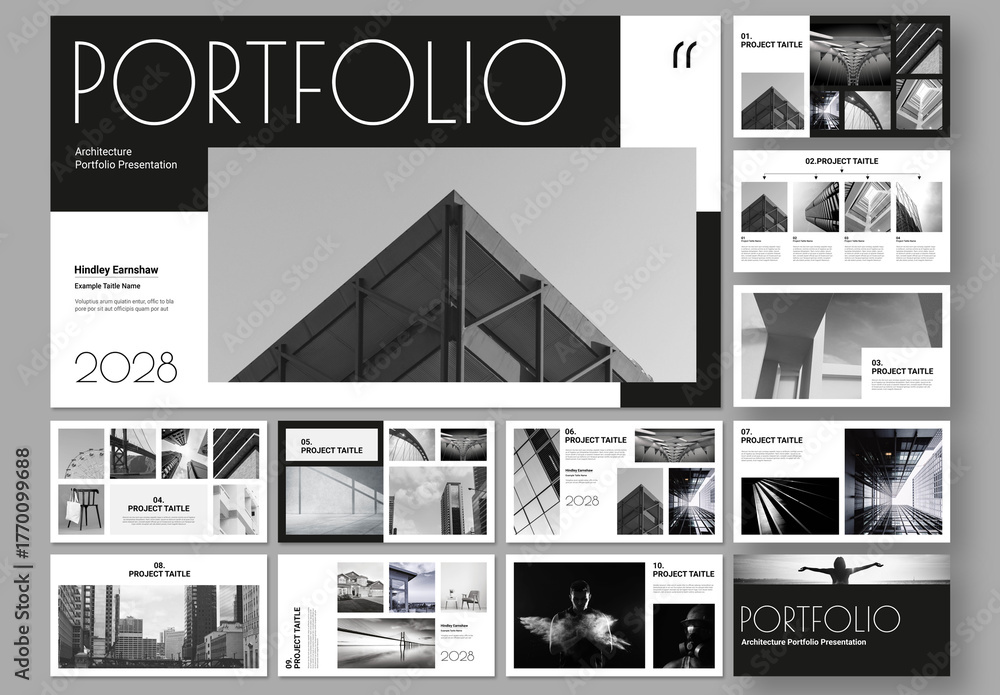 Architecture Portfolio Presentation Layout Stock Template | Adobe Stock