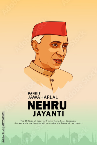 Pandit Jawaharlal Nehru Jayanti Poster – Children’s Day Celebration in India