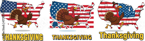 Festive thanksgiving day graphic elements collection for holiday celebrations and autumn themes