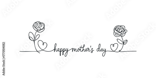 Minimalist line art greeting for mothers day