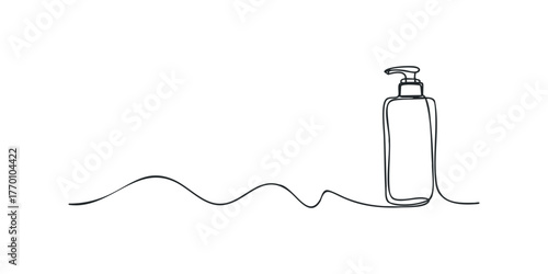 Simple Line Drawing of a Dispenser Bottle