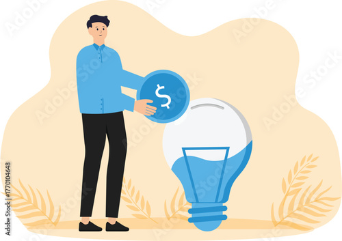 Businessmen invest in innovation with high potential concept
