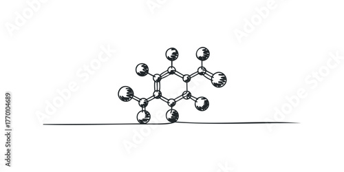 Hand drawn molecule structure diagram