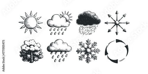 Hand Drawn Weather Icons and Symbols