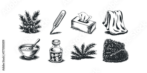 Collection of Sick Care and Herbal Remedy Items