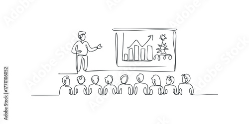 Presentation with speaker and audience