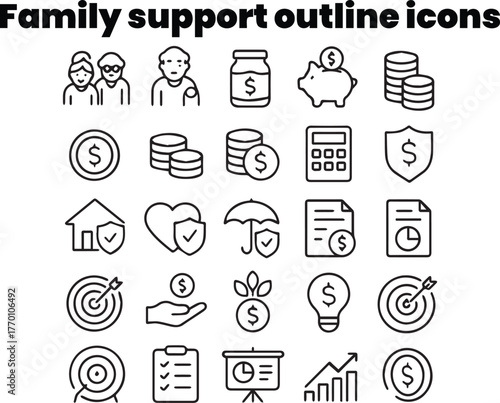 Senior Finance and Pension Editable Stroke Icons

