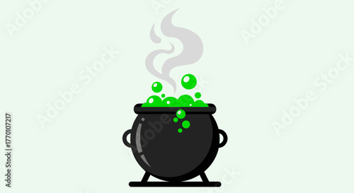 Brew up some spooky fun with this bubbling cauldron illustration perfect for Halloween or magical themed projects, adding a touch of whimsical mystery