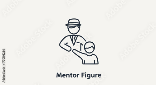 Mentor Figure Icon Illustrates Guidance and Support.