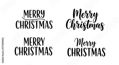 Festive Merry Christmas lettering collection for holiday cards and seasonal designs, adding a touch of warmth and joyful spirit to your celebrations