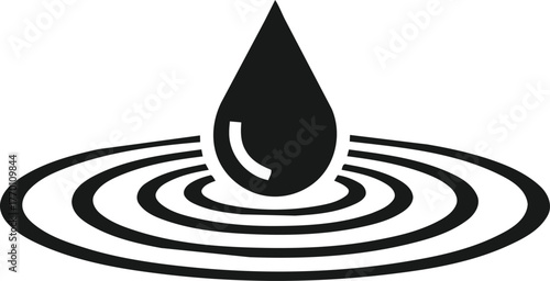 Water Drop Ripples Icon Symbol.