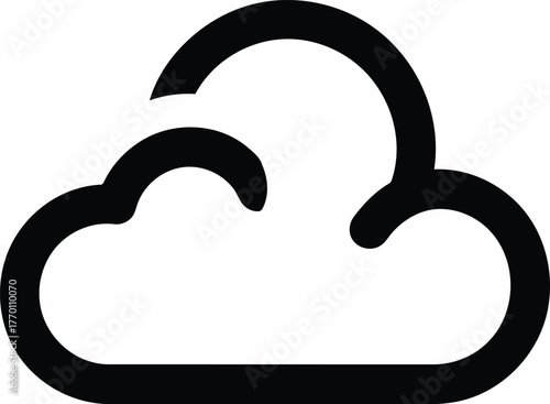 Cloud Icon - Simple Weather Symbol for Forecasts.