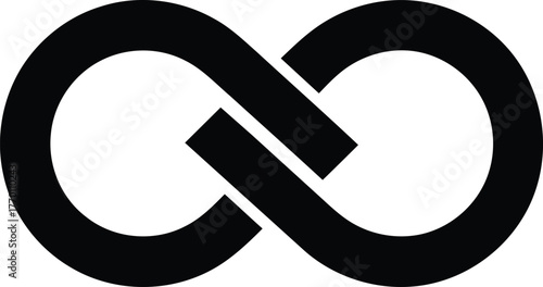 Simple bold infinity loop icon isolated on a white background.