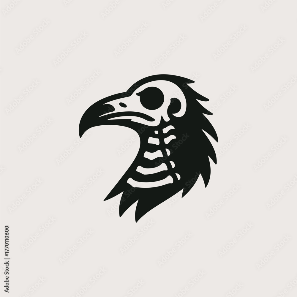 Obraz premium Skull Crow Logo