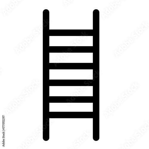 black ladder icon isolated on white background