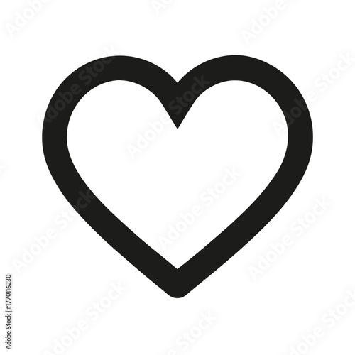 Simple heart like silhouette vector clean romantic love symbol design art on white background
