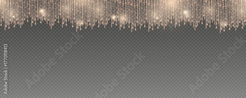 Christmas and New Year glowing garlands of bulbs and lights. Design element for holiday cards, backgrounds, business cards, vector png on transparent background.