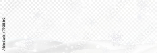 Snowdrifts, winter background for banners, advertising, and postcards. Winter landscape with snow-covered hills, falling snow, blizzard, snowstorm, vector, 3D effect.