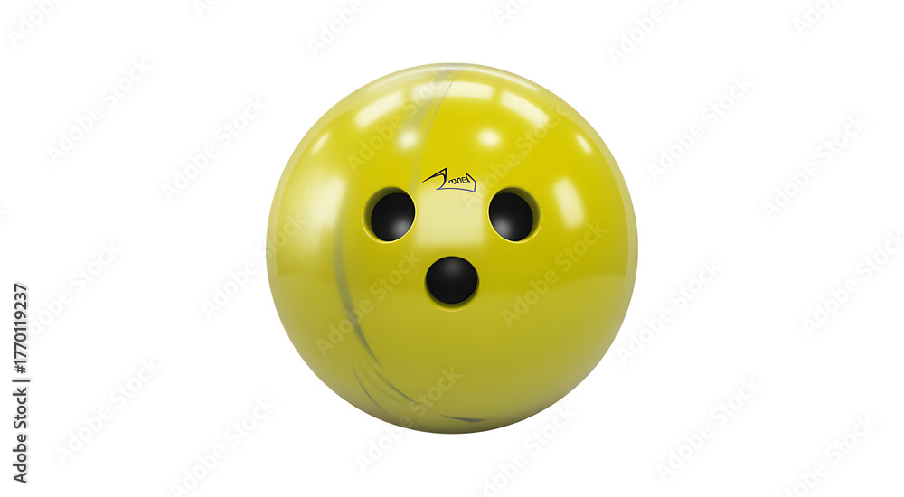 Fototapeta premium Yellow bowling ball isolated on transparent background 