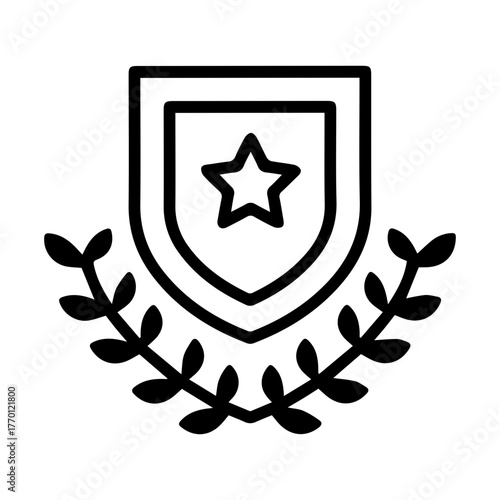 Award Badge with Laurel Wreath