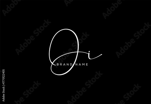 OI letter beauty cursive handwriting logo. vector logo| abstract logo| minimalist logo| brand identity| calligraphy design.