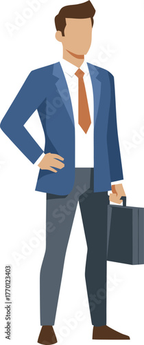 A Dignified Professional Illustrative Portrait of a Businessperson with a Briefcase 36