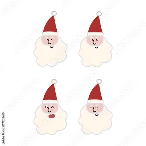 色んな表情のサンタさんのイラスト【クリスマス】