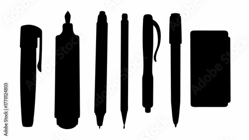 Creative design set features a collection of writing tools perfect for school projects, office tasks, or detailed artistic drawings on any surface