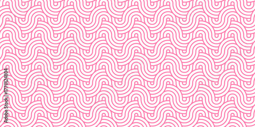Modern diamond geometric waves spiral pattern. abstract circle wave lines. pink seamless tile stripe geomatics overlapping create retro line overlap pattern background. Overlapping Pattern design	