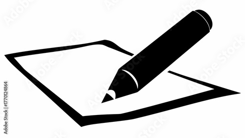 Modern pencil marking a box illustration for surveys, questionnaires, and feedback forms for business, education, or personal use, symbolizing choice
